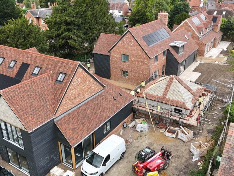 New build development roofing in progress